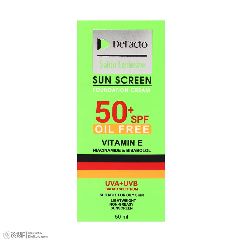 کرم ضد آفتاب رنگی دیفکتو SPF 50 مدل 03 مناسب برای پوستهای چرب حجم 50 میلیلیتر - تصویر 5