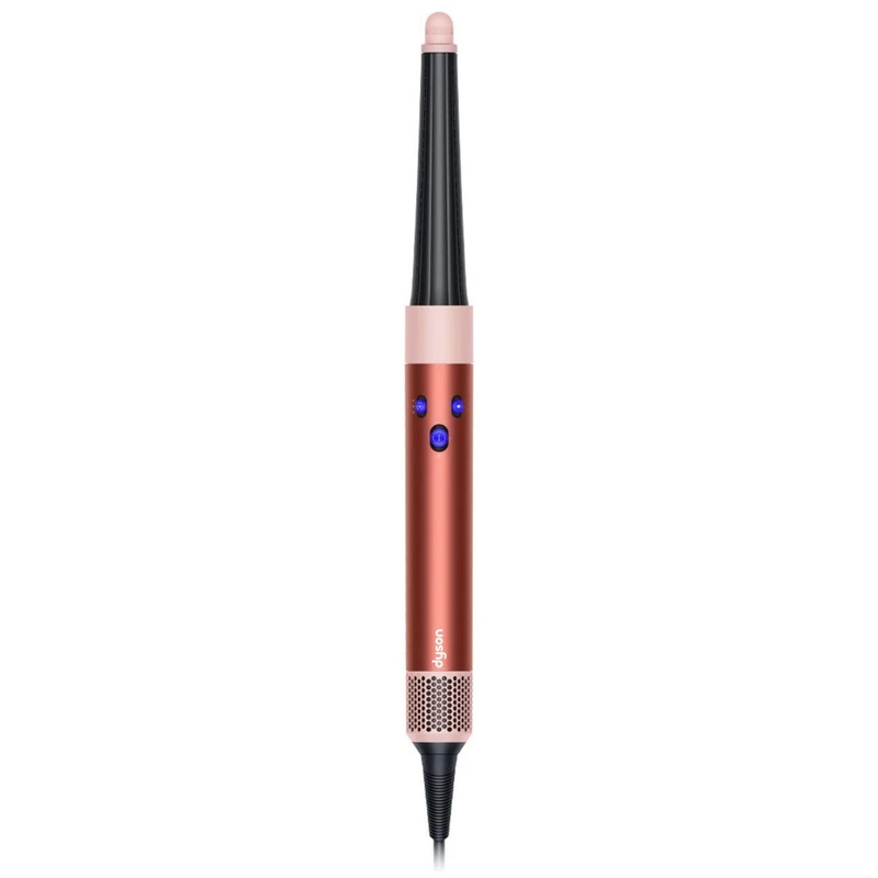 سشوار برس‌دار حالت‌دهنده 1300 وات دایسون مدل Airwrap id HS08، موتور AC، وزن 650 گرم، دارای سری شانه‌دار، سری برس‌دار گرد پهن، خشک‌کن ملایم با ویژگی فرکنندگی، صاف‌کنندگی، حجم‌دهندگی، با قابلیت فناوری ت