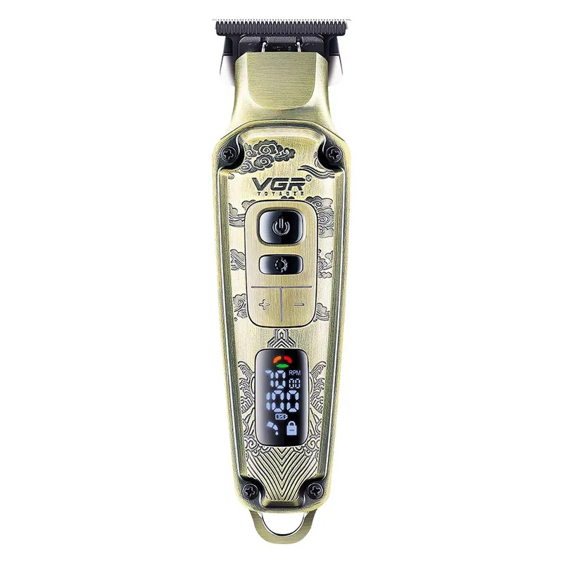 ماشین اصلاح موی صورت شارژی وی جی ار مدل 901 PRO PLUS با تیغه تیتانیوم، قابلیت صفر زنی، شارژ سریع و 4 شانه تنظیم ارتفاع