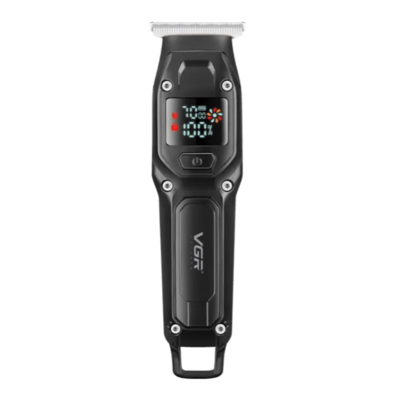 ماشین اصلاح موی سر و صورت وی جی ار مدل V-964 با تیغه کربن استیل، باتری لیتیومی 600 میلیآمپر، نمایشگر وضعیت باتری، عملکرد توربو، طراحی ارگونومیک و 3 شانه خط زن سایز 1، 2 و 3 میلیمتر - تصویر 2