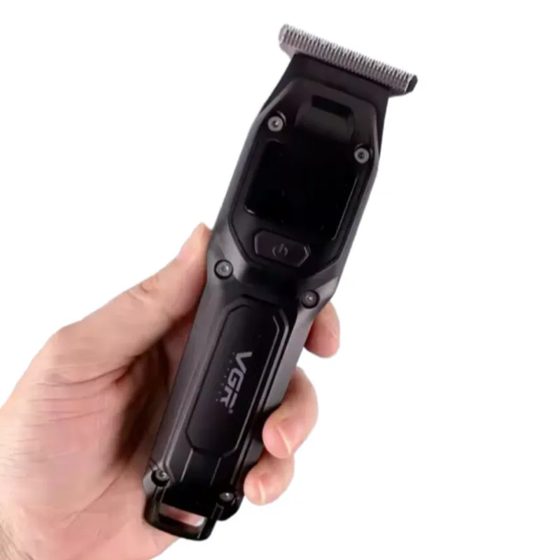 ماشین اصلاح موی سر و صورت وی جی ار مدل V-964 با تیغه کربن استیل، باتری لیتیومی 600 میلیآمپر، نمایشگر وضعیت باتری، عملکرد توربو، طراحی ارگونومیک و 3 شانه خط زن سایز 1، 2 و 3 میلیمتر - تصویر 5