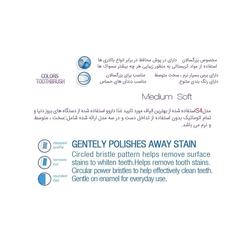 مسواک اسپارکل مدل S4 N با برس متوسط بسته 2 عددی - تصویر 3