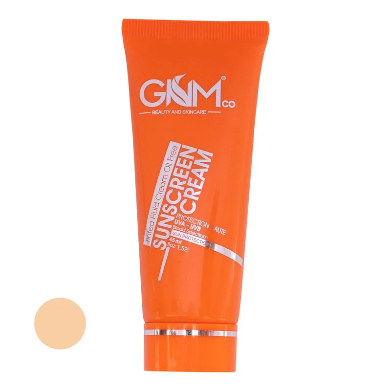 کرم ضد آفتاب رنگی جی ان ام SPF 50 مدل Highly Effective D1 محافظ UVA ،UVB و PA++، ضد حساسیت، مناسب پوستهای خشک حجم 45 میلیلیتر
