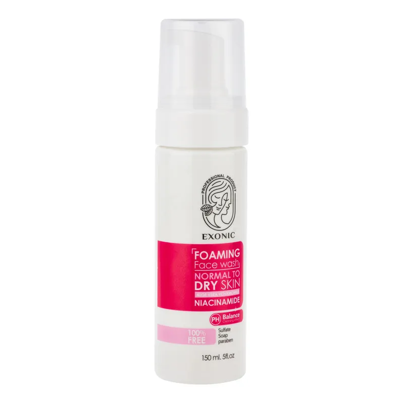 فوم شست‌وشوی صورت اگزانیک مدل NIACINAMIDE  مناسب برای پوست نرمال و خشک حجم 150 میلی لیتر