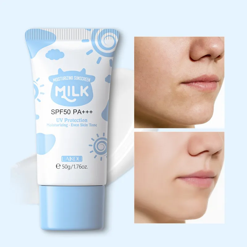 کرم ضد آفتاب بدون رنگ لایکو SPF 50 مدل شیر گاو محافظ UVA ،UVB و PA+++ ، مرطوب کننده، مناسب انواع پوست‌ وزن 50 گرم - تصویر 3