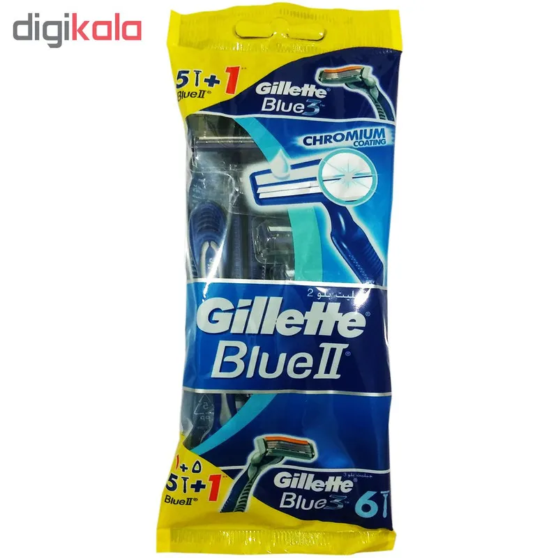 خودتراش ژیلت مدل Blue II & 3 بسته 6 عددی - تصویر 2