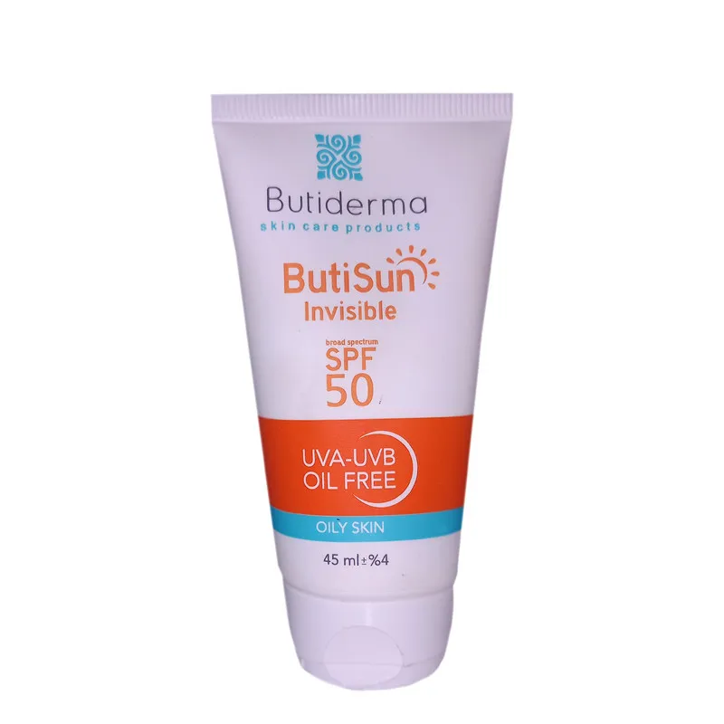 کرم ضد آفتاب بیو درما SPF 50 مدل ButiSun محافظ UVA ،UVB و ضد حساسیت، ضد چروک و ضد پیری، مناسب پوست چرب حجم 45 میلیلیتر