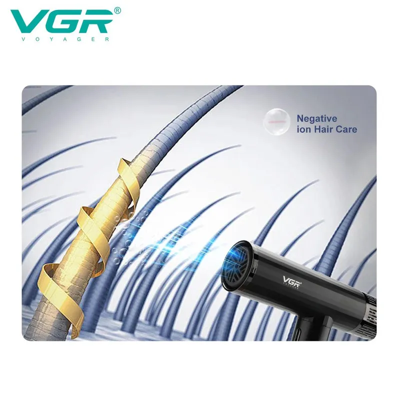 سشوار حرفه‌ای 1600-1900 وات وی جی ار مدل V-427، موتور AC، وزن 550 گرم، المنت سرامیک، دارای سری دیسپانسر، متمرکز‌کننده باریک، متمرکز‌کننده پهن با ویژگی فرکنندگی، صاف‌کنندگی، حجم‌دهندگی - تصویر 2
