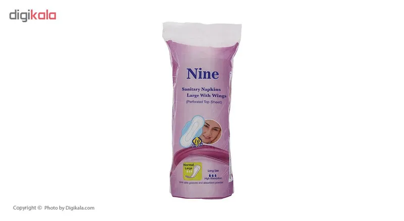 نوار بهداشتی بالدار ناین مدل Pink بسته 10 عددی - تصویر 4