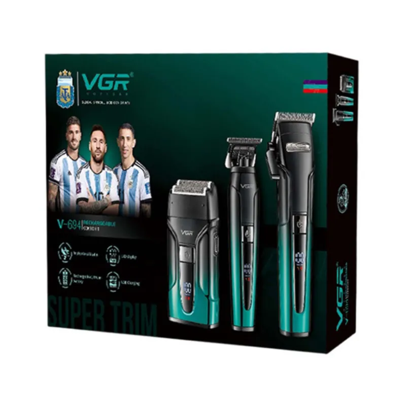 ماشین اصلاح موی سر و صورت وی جی ار مدل v-694 مجموعه 3 عددی - تصویر 5