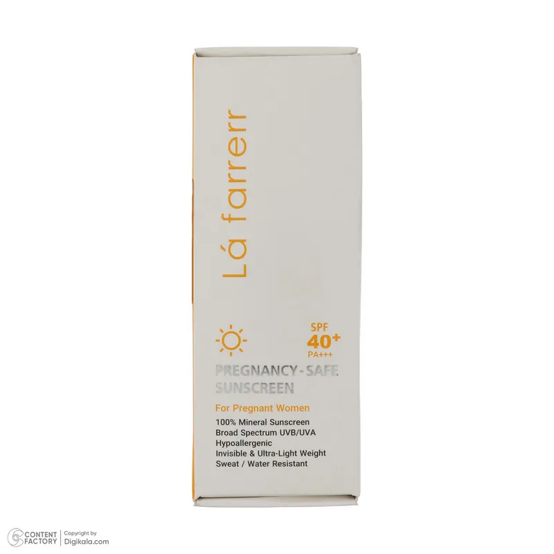 کرم ضد آفتاب بدون رنگ لافارر SPF 40 مدل PREGNANCY SAFE، حاوی محافظ UVA و UVB و PA+++ مناسب پوست بانوان باردار حجم 40 میلیلیتر - تصویر 3