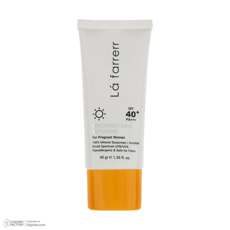 کرم ضد آفتاب بدون رنگ لافارر SPF 40 مدل PREGNANCY SAFE، حاوی محافظ UVA و UVB و PA+++ مناسب پوست بانوان باردار حجم 40 میلیلیتر - تصویر 4