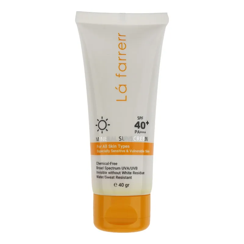 کرم ضد آفتاب بدون رنگ لافارر SPF 40 مدل مینرال ‌حاوی محافظ UVA و UVB و PA+++مناسب پوست‌های حساس حجم 40 میلی‌لیتر - تصویر 2
