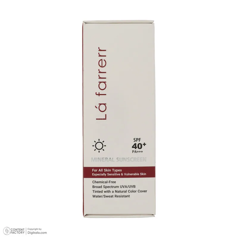 کرم ضد آفتاب رنگی لافارر SPF 40 مدل مینرال حاوی محافظ UVA و UVB و PA+++ ‌مناسب انواع پوست حجم 40 میلی‌لیتر - تصویر 2