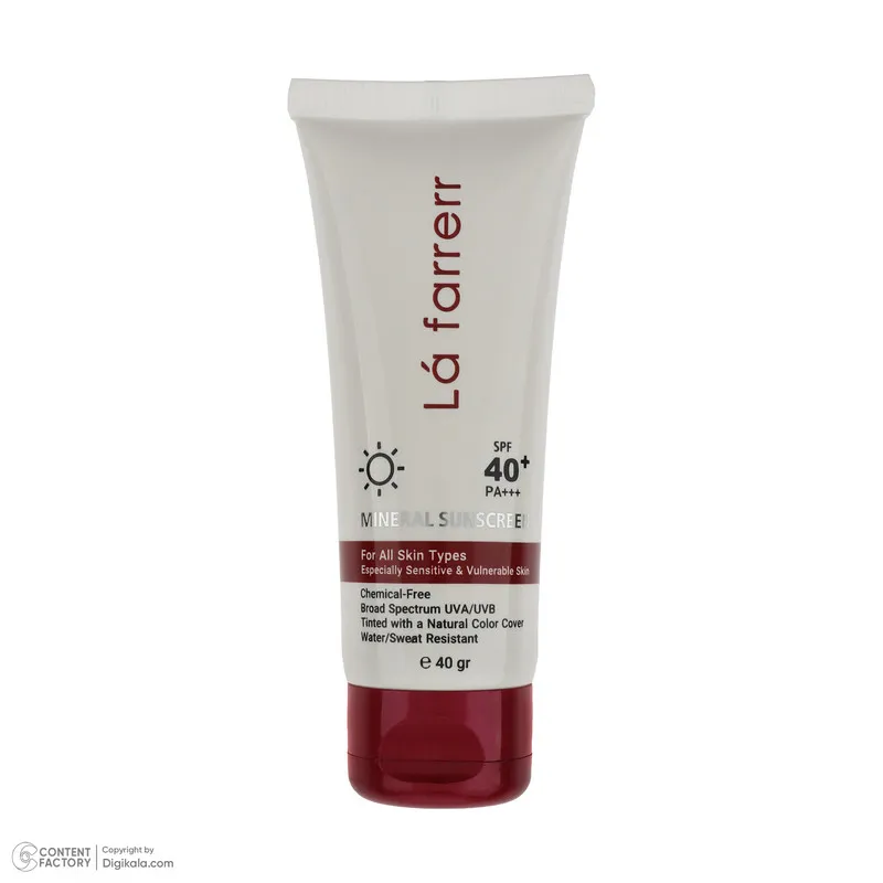 کرم ضد آفتاب رنگی لافارر SPF 40 مدل مینرال حاوی محافظ UVA و UVB و PA+++ ‌مناسب انواع پوست حجم 40 میلی‌لیتر - تصویر 3