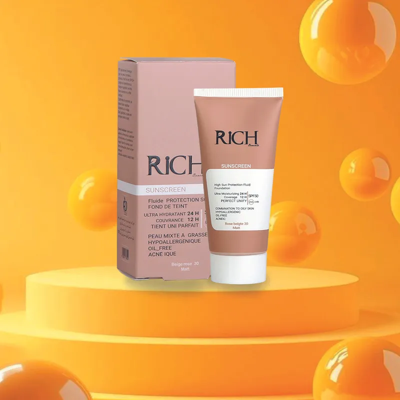 کرم ضد آفتاب رنگی ریچ SPF 50 مدل Highly Effective محافظ UVB ، UVA و P+++ ، ضد حساسیت ، ضد چروک و ضد پیری ،مناسب انواع پوست حجم 30 میلی لیتر - تصویر 2