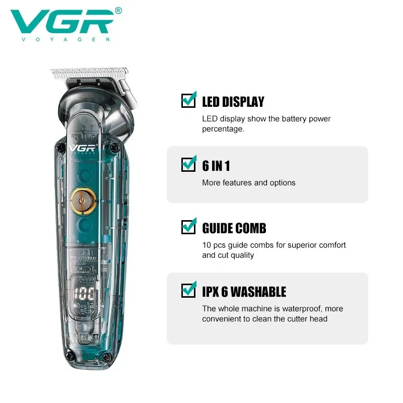 ست ماشین اصلاح موی صورت و بدن وی جی ار مدل V-102 - تصویر 4