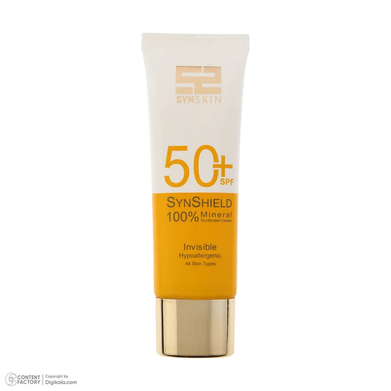 کرم ضد آفتاب بدون رنگ ساین اسکین SPF 50 مدل SYN Shield Mineral محافظ UVA ،UVB، ضد حساسیت، مناسب انواع پوست حجم 50 میلیلیتر - تصویر 3