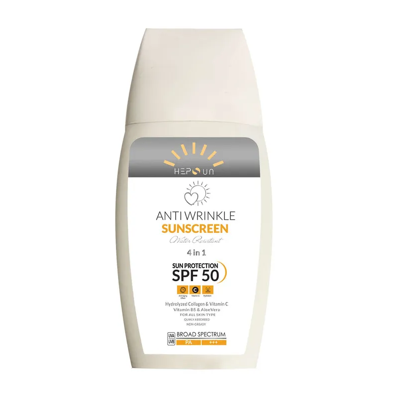 کرم ضد آفتاب و ضد چروک بدون رنگ هپسان SPF50 مدل 4در1 محافظ UVA ،UVB و PA+++ و حاوی ویتامین B5 و C مناسب انواع پوست حجم 50 میلی لیتر - تصویر 5
