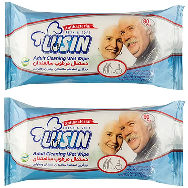 دستمال مرطوب لوسین مدل11 دو بسته 90 عددی