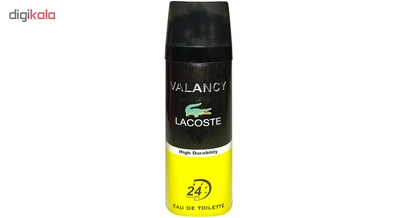 اسپری خوشبو کننده بدن مردانه والانسی مدل Lacoste حجم 200 میلی لیتر - تصویر 2