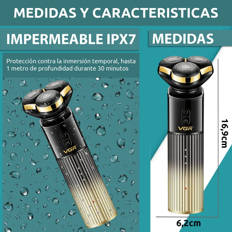 ست ماشین اصلاح موی صورت و بدن شارژی وی جی ار مدل v-388 - تصویر 5