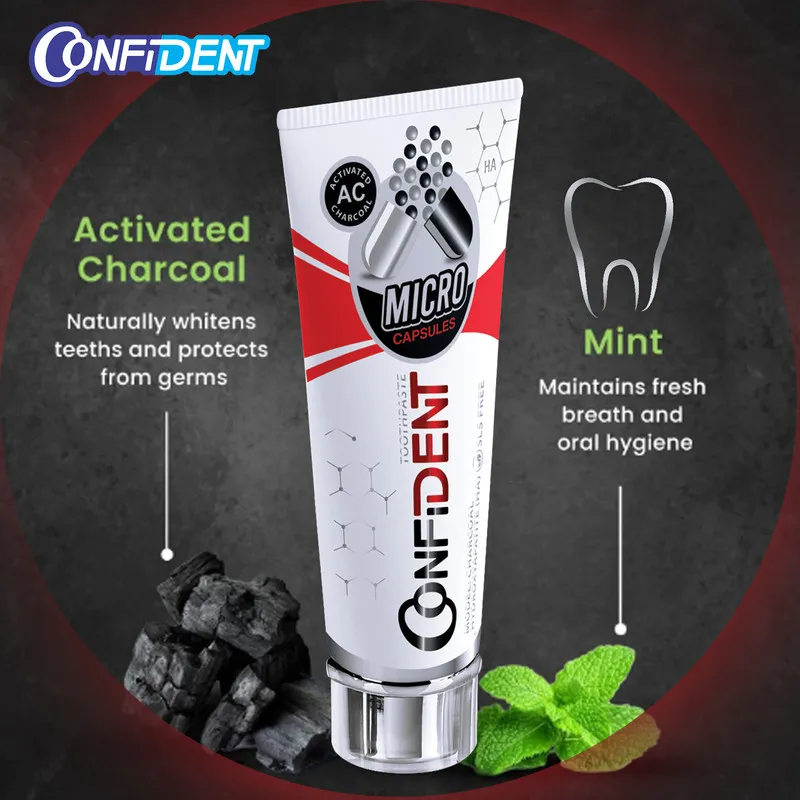 خمیر دندان کانفیدنت مدل Charcoal حجم 100 میلی لیتر مجموعه 2 عددی - تصویر 3