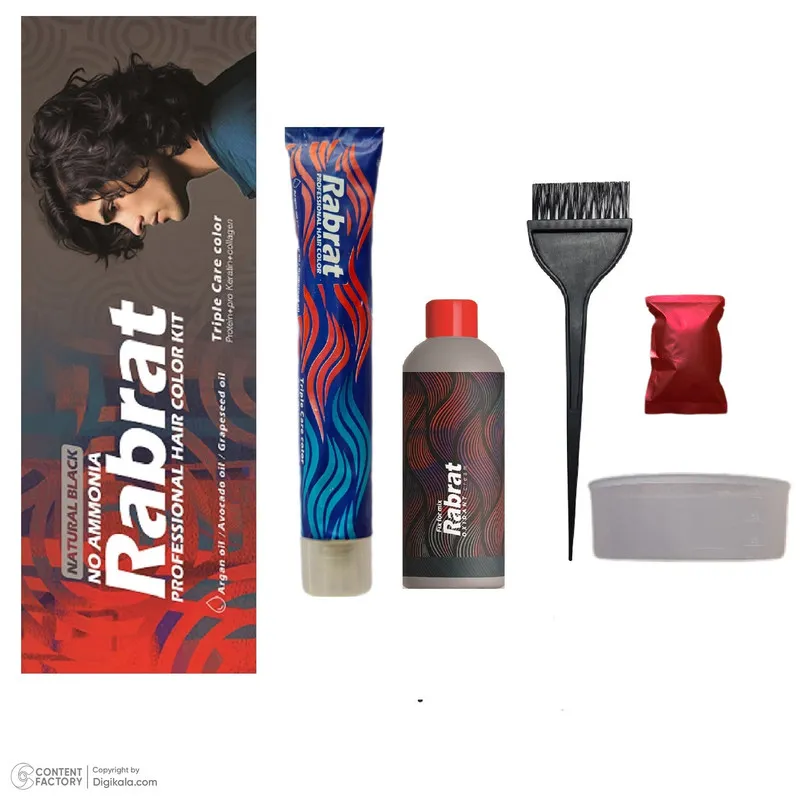 کیت رنگ مو مردانه رابرات شماره 1 حجم 100 میلی لیتر رنگ مشکی طبیعی - تصویر 2