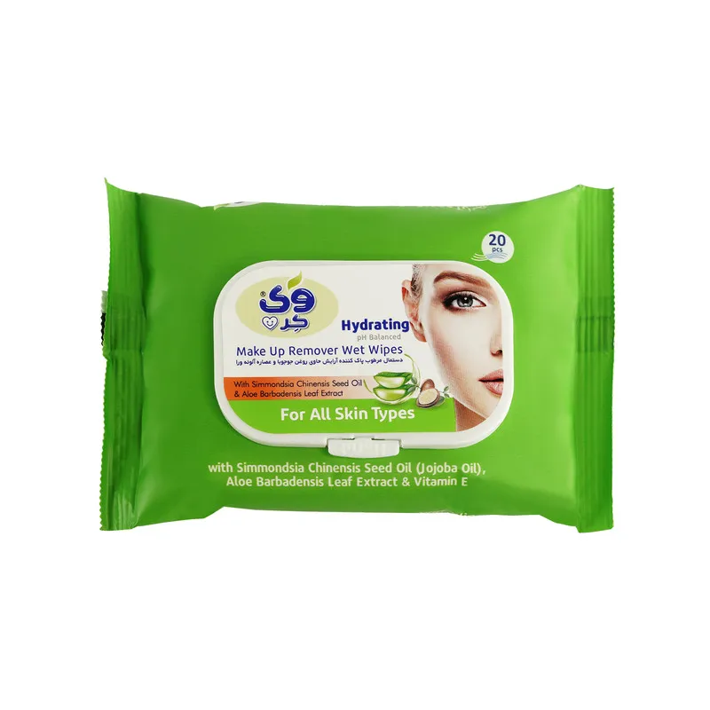 دستمال مرطوب وی کر مدل Aloe Vera -Jojoba بسته 20 عددی - تصویر 2