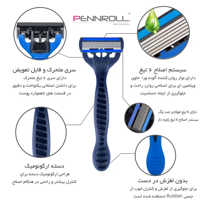 خود تراش پنرول مدل PRCL - TIGER Pro 6 - X2 بسته 2 عددی - تصویر 5