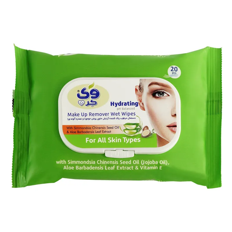 دستمال مرطوب وی کر مدل Jojoba-Aloe Vera چهار بسته 20 عددی - تصویر 2