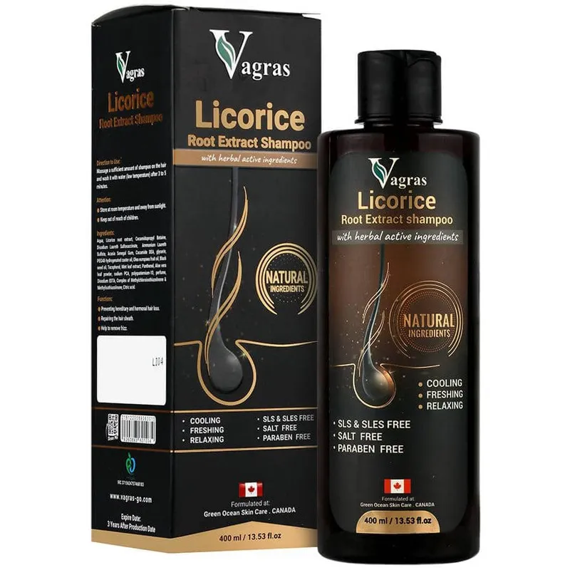 شامپو تقویت کننده و ضد ریزش مو واگراس مدل licorice مناسب موهای آسیب دیده حجم 400 میلی لیتر - تصویر 2