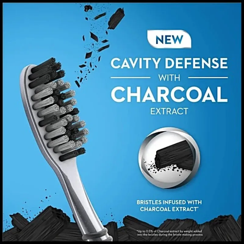 مسواک اورال-بی مدل CHARCOAL CAVITY DEFENSE با برس نرم بسته 4 عددی - تصویر 3