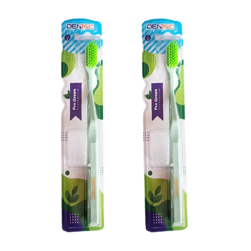 مسواک سبز دن تک مدل pro Green با برس نرم مجموعه دو عددی