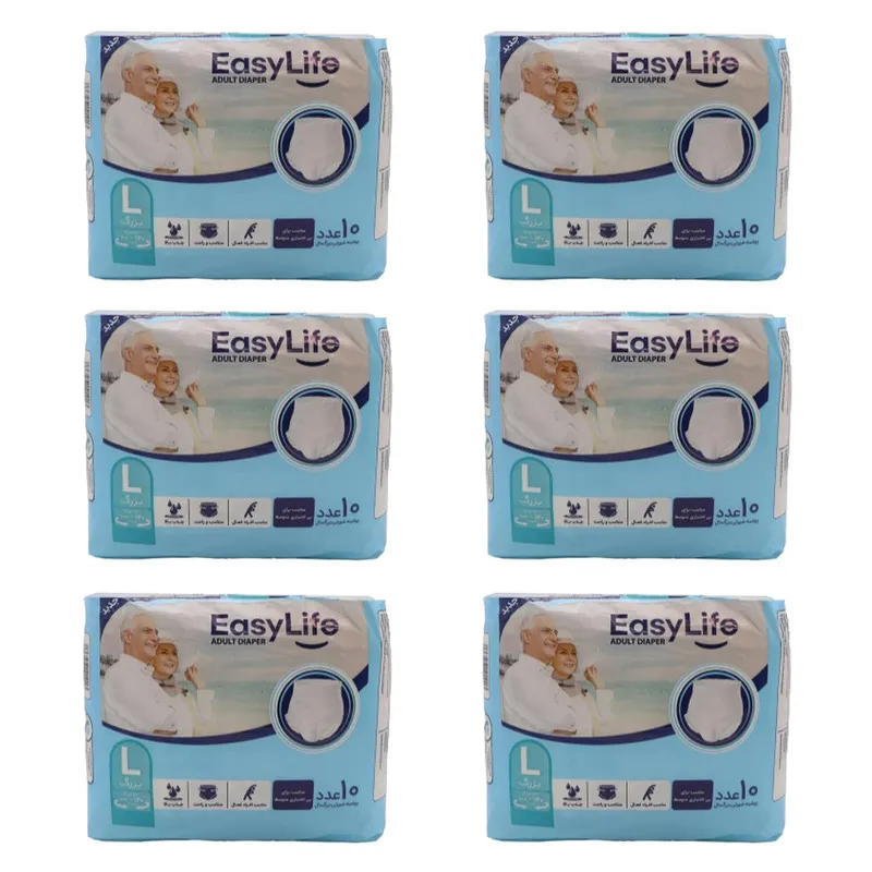 پوشینه بزرگسال ایزی لایف کد L06 سایز بزرگ 6 بسته 10 عددی
