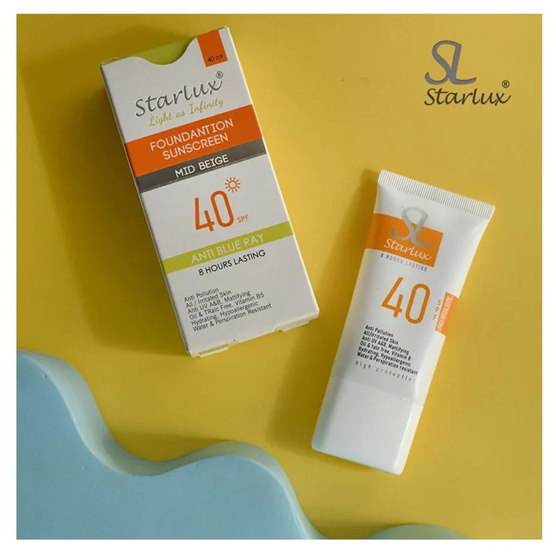 کرم ضدآفتاب رنگی استار لوکس SPF40 مدل فوق سبک، محافظ UVA و UVB و ضد اشعه آبی (Blue Ray)، ضد آب و مقاوم در برابر تعریق، آبرسان و تقویتکننده پوست، مناسب انواع پوست حجم 40 میلیلیتر - تصویر 2