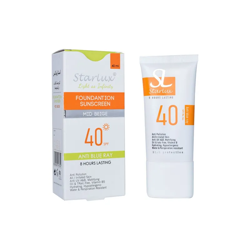 کرم ضدآفتاب رنگی استار لوکس SPF40 مدل فوق سبک، محافظ UVA و UVB و ضد اشعه آبی (Blue Ray)، ضد آب و مقاوم در برابر تعریق، آبرسان و تقویتکننده پوست، مناسب انواع پوست حجم 40 میلیلیتر - تصویر 3