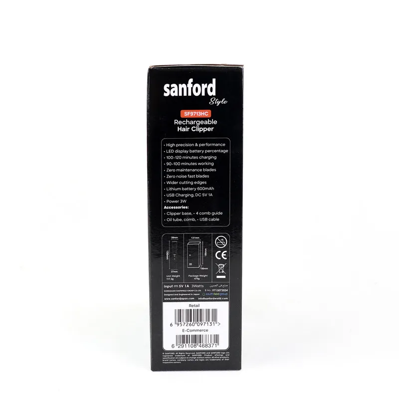 ماشین اصلاح موی سر و صورت شارژی سانفورد مدل SF9713HC - تصویر 2