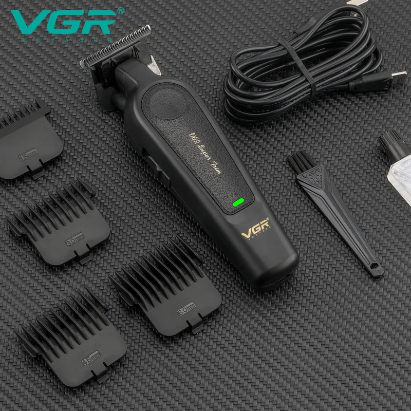 ماشین اصلاح موی سر و صورت وی جی آر مدل V-995 با تیغه کربن استیل، باتری لیتیوم یون 2000 میلی‌آمپر ساعت، شارژ USB، قابلیت تنظیم سرعت و طراحی ارگونومیک و سبک - تصویر 4