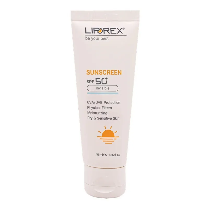کرم ضد آفتاب بدون رنگ لیپورکس SPF 50 مدل DS محافظ UVA ،UVB، مناسب پوست خشک حجم 40 میلیلیتر