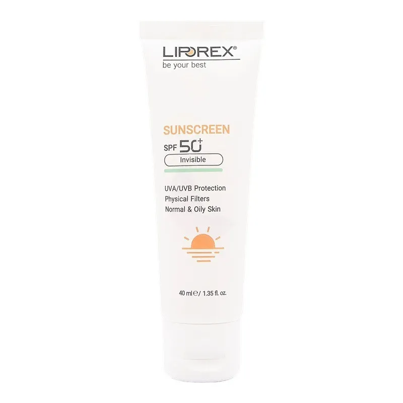 کرم ضد آفتاب بدون رنگ لیپورکس SPF 50 مدل I-O Physical مناسب پوستهای چرب حجم 40 میلیلیتر