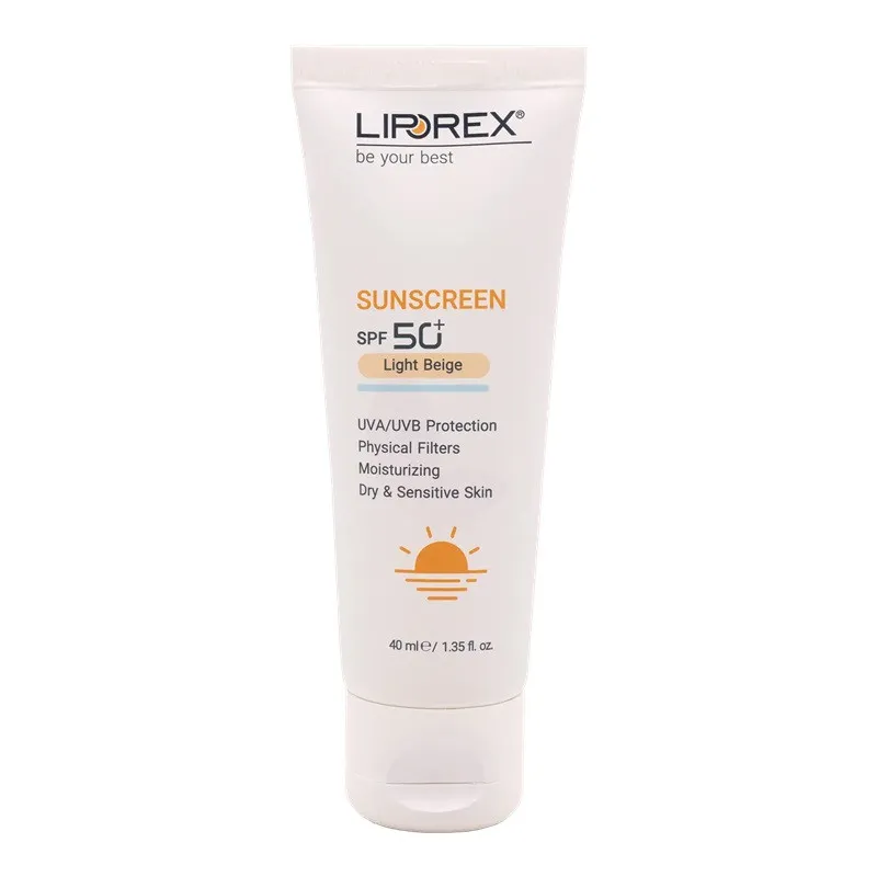 کرم ضد آفتاب رنگی لیپورکس SPF 50 مدل L-D Moisturizing مناسب پوستهای خشک و حساس حجم 40 میلیلیتر