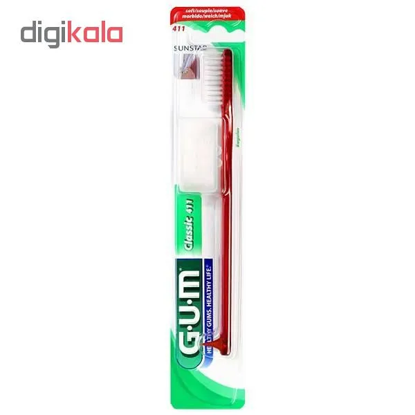 مسواک جی یو ام مدل Classic 411 با برس نرم - تصویر 3