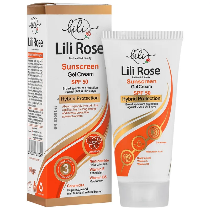 کرم ضد آفتاب بدون رنگ لی لی رز SPF 50 مدل 01 محافظ UVA ،UVB و PA+++، ضد حساسیت، ضد چروک و ضد پیری، مناسب انواع پوست‌ حجم 50 میلی لیتر 