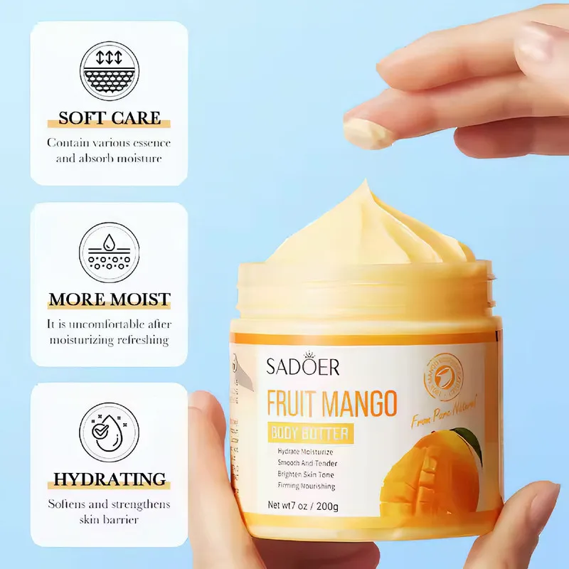 کره بدن سادور مدل Mango وزن 205 میلیلیتر مرطوبکننده سبک با خواص آنتیاکسیدانی و ضدالتهابی، مناسب انواع پوست، ترمیمکننده و ضد خشکی پوست، دارای اسیدهای چرب اشباع شده و ترکیبات تریترپن - تصویر 4