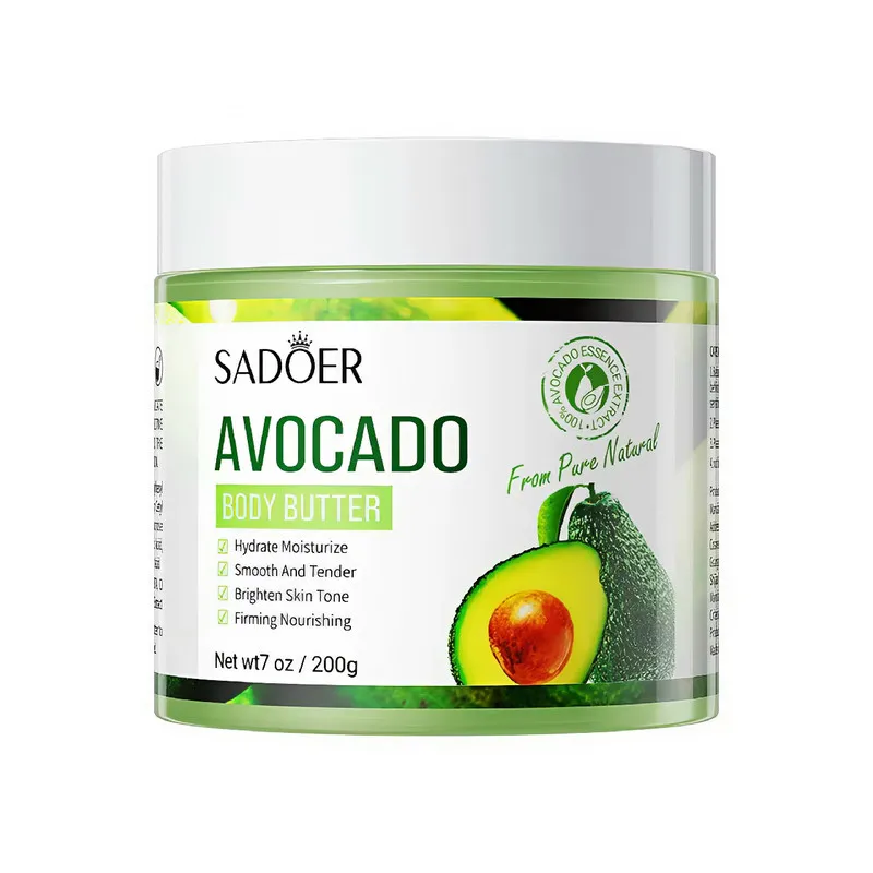کره بدن آووکادو سادور مدل AVOCADO وزن 200 گرم مرطوبکننده سبک، ضد خشکی و ضد التهاب، مناسب انواع پوست با خواص آنتیاکسیدانی و ترمیمکننده