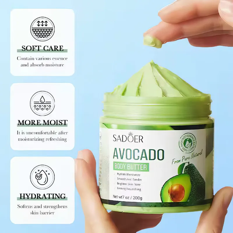 کره بدن آووکادو سادور مدل AVOCADO وزن 200 گرم مرطوبکننده سبک، ضد خشکی و ضد التهاب، مناسب انواع پوست با خواص آنتیاکسیدانی و ترمیمکننده - تصویر 2