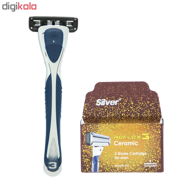 خود تراش سیلور مدل Reflex3 به همراه تیغ یدک بسته 4 عددی - تصویر 3