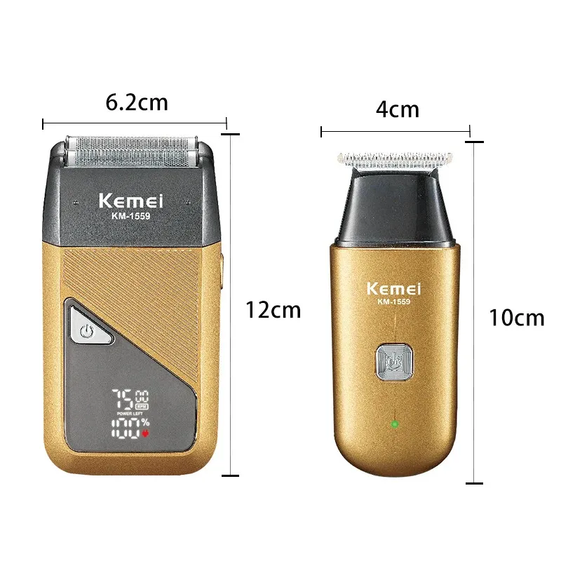 ماشین اصلاح موی سر و صورت شارژی کیمی مدل km-1559 مجموعه دو عددی - تصویر 2