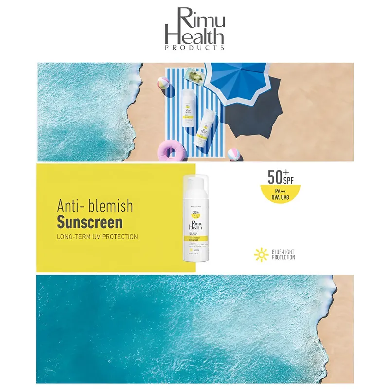 کرم ضد آفتاب بدون رنگ ریمو هلث SPF 50 مدل ANTI BLEMISHE محافظ UVA ،UVB و PA+++، ضد لک، ضد حساسیت، ضد چروک و ضد پیری، مناسب انواع پوست حجم 50 میلیلیتر - تصویر 4
